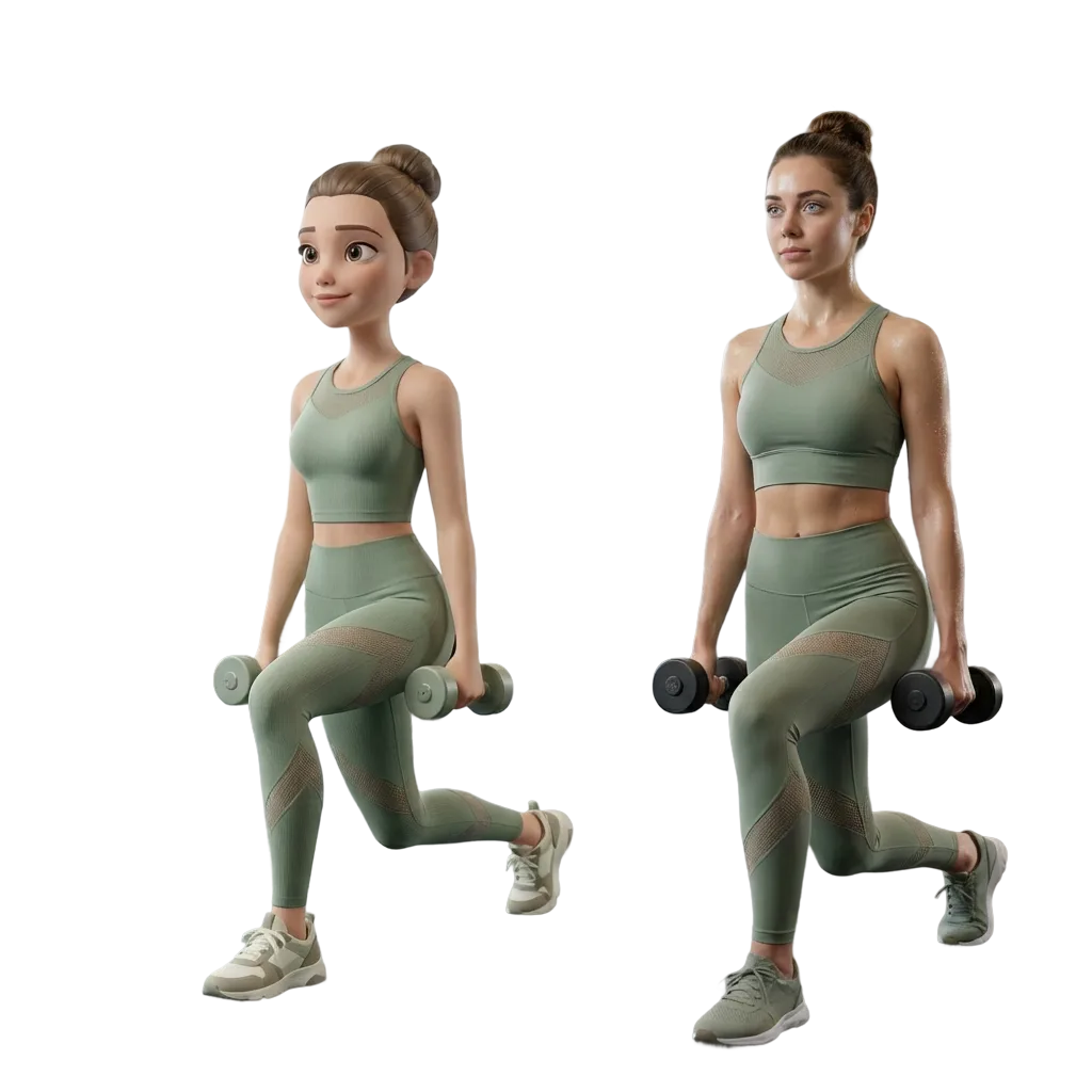 Woman exercising with her Twinsi companion